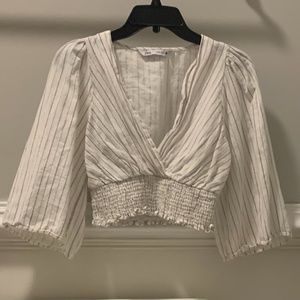 White with black pin stripe Blouse